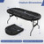 72 Inch Foldable Poker Table for 8 Players Portable Oval Card Board Game Table-Blue B593-NP11878