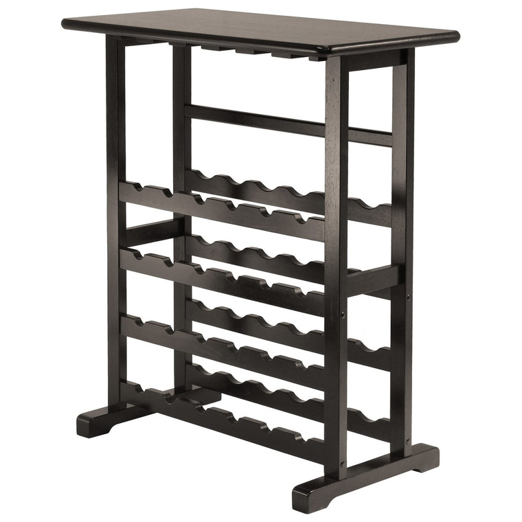 Floor-Standing Dark Espresso Brown 24-Bottle Wine Rack Q280-VDEWR15688681