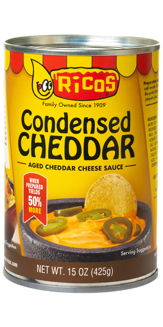 24100 15 ounce Ricos Condensed Aged Cheddar Cheese