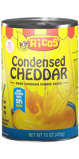 24100 15 ounce Ricos Condensed Aged Cheddar Cheese