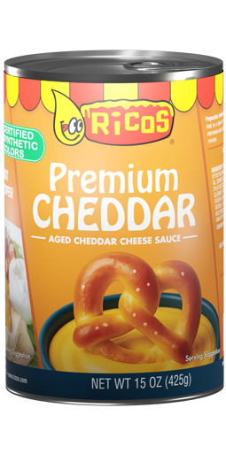 23100 15 ounce Ricos Premium Cheddar Cheese Sauce