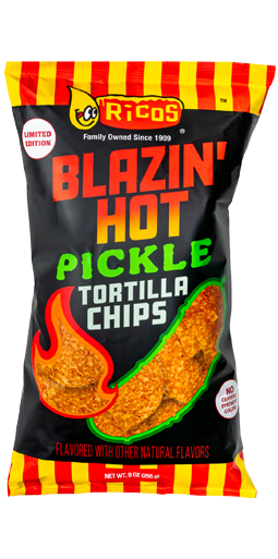 9 oz Blazin' Hot Pickle Tortilla Chips