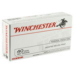 Winchester Ammunition USA 40 S&W 180-Grain Hollow Point Ammo – 50 Rounds per Box, 500 per Case