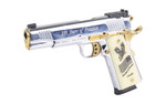Girsan MC1911 45ACP Pistol with Custom Engraved Gold Accents and Chrome Finish - 8 Round Magazine, Commemorative Edition