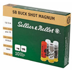 Sellier & Bellot 12 Gauge 00 Buckshot Shotshell – 15 Pellets, 10 Rounds per Box