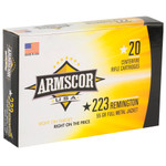 Armscor 223 Remington 55-Grain FMJ Ammo - 20 Rounds per Box, 1000 per Case