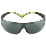 3M/Peltor SecureFit 400 Series Gray Polycarbonate Safety Glasses with Adjustable Nose Pads and Pressure Diffusion Temples