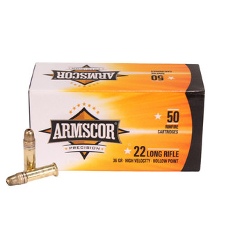 Armscor Precision 22 Long Rifle Ammo 36 Grain HVHP 50rd Box