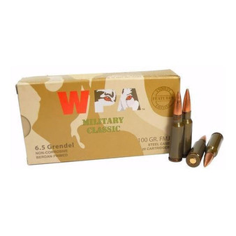 Wolf Performance Military Classic 6.5 Grendel Ammunition 20 Rounds FMJ 100 Grain
