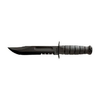 KA-BAR FIGHTING/UTILITY KNIFE WITH SHEATH, 7 INCH, PARTIALLY SERRATED EDGE