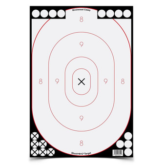SHOOT•N•C® 12 X 18 INCH WHITE / BLACK SILHOUETTE, 5 TARGETS - 90 PASTERS