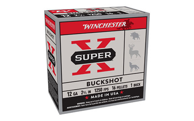 Winchester Ammunition Power Point 12 Gauge Buckshot – 1 Buck, 25 Rounds per Box
