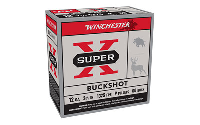 Winchester Ammunition Super-X 12 Gauge 2.75-Inch 00 Buckshot - 25 Rounds per Box