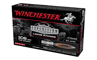 Winchester Ammunition Big Game Long Range .308 Winchester 168-Grain AccuBond Bullet - 20 Rounds