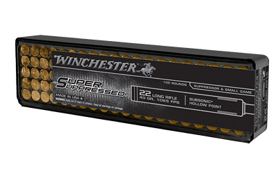 Winchester Ammunition Super Suppressed .22 LR Hollow Point, 40 Grain - Box of 100