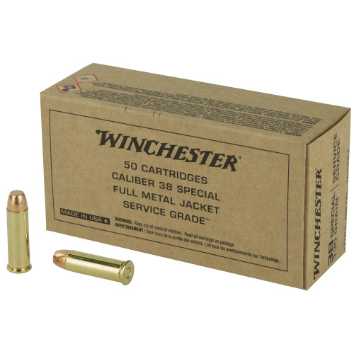 Winchester Ammunition Service Grade 38 Special 130-Grain Full Metal Jacket – 50 Rounds per Box