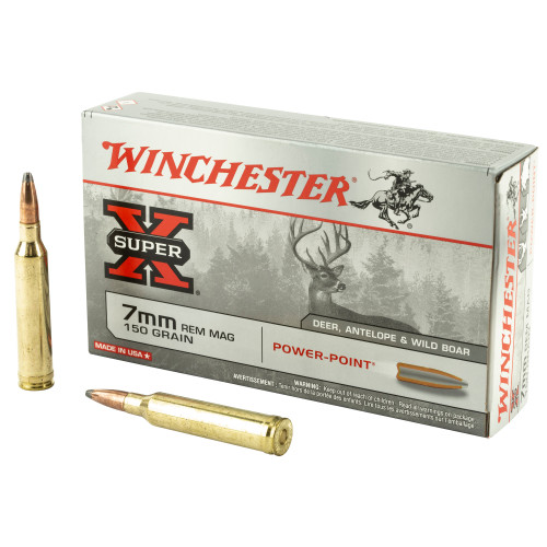 Winchester Ammunition Power Point 7mm Remington Magnum 150 Grain – 20 Rounds Per Box, 200 Rounds Per Case