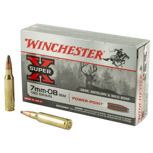 Winchester Ammunition Power Point 7mm-08 Remington 140 Grain – 20 Rounds per Box