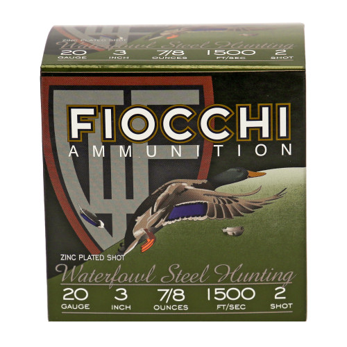Fiocchi Ammunition F203ST2 20 Gauge #2 Flyway Steel Shotshells – 25 Rounds of 2-3/4 Inch Loads