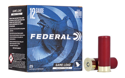 Federal Game Load 12 Gauge 2-3/4 Inch #8 Shotshells - 25 Rounds (Part No. H1238)