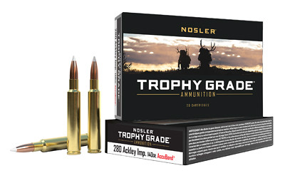 Nosler Trophy Grade 280 Ackley Improved 140 Grain AccuBond Ammunition - 20 Rounds
