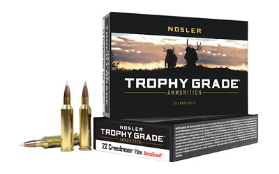 Nosler Trophy Grade 22 Creedmoor 70-Grain AccuBond Ammunition (20 Rounds)