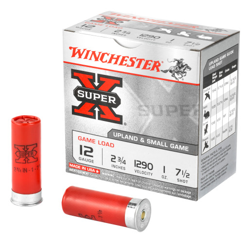 Winchester Ammunition Power Point 12 Gauge Shotshells - 1 oz, #7.5, 25 Rounds