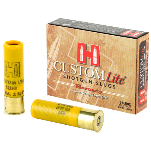 Hornady Custom Lite 20 Gauge Slug Ammunition - 250 Grain FTX Lite, Part Number 86233
