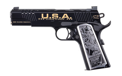 Auto Ordnance 1911 Trump Fight Model .45 ACP with 5-Inch Barrel and Engraved Aluminum Grips