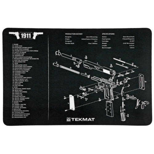 TekMat Pistol Mat for 1911 – Durable Gun Cleaning Mat with Exploded Diagram and Protective Padding