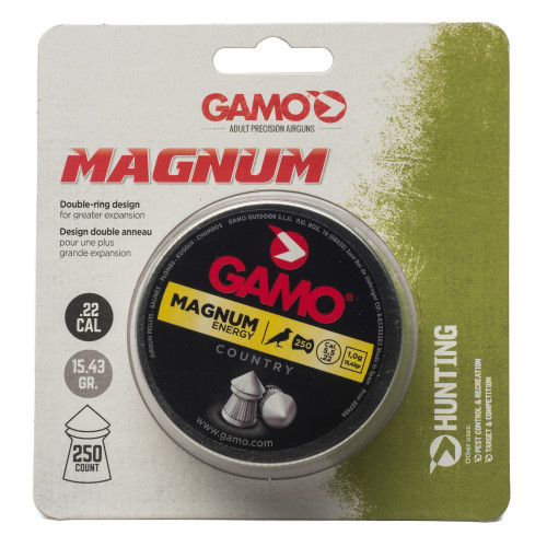 Gamo USA Magnum .22 Pellet Pellets - 250 Count Tin for Small Game and Plinking