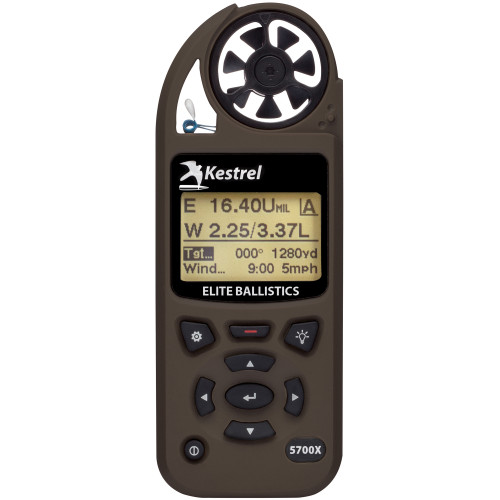 Kestrel 5700X Elite Wind Meter with Ballistics in Flat Dark Earth