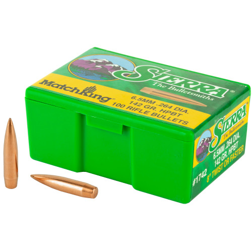 Sierra Bullets MatchKing .264 142 Grain Boat Tail Hollow Point - 100 Rounds