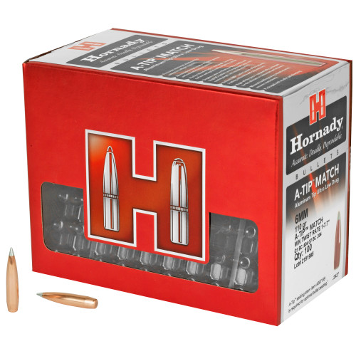 Hornady A-Tip Match .243 Caliber 110-Grain Bullets (100 Count)