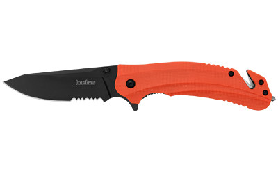Kershaw Barricade Serrated Folding Knife with Assisted Opening and Emergency Features, Part Number 8650ST