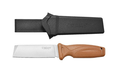 Camillus Swedge 8.75-Inch Fixed Blade Knife with Tan Handle and Sheath