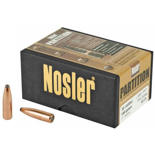 Nosler Partition 30 Caliber 180 Grain Hunting Bullets (50-Pack)