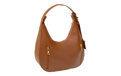 Bulldog Cases Hobo Style Purse in Cognac - Durable Polyurethane Construction