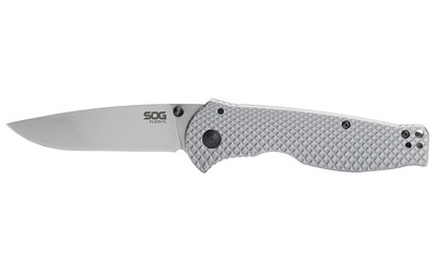 SOG Knives & Tools Flash II Folding Knife - 3.4-inch Straight Edge Blade in Silver