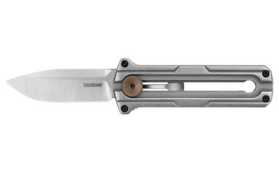 Kershaw Cybernet 2.4-Inch Plain Edge Out-the-Front Folding Knife - Silver, D2 Steel