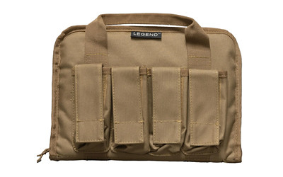 Legend Outdoor Gear Pegasus Tactical Pistol Case with 4 Magazine Pouches, Dark Earth