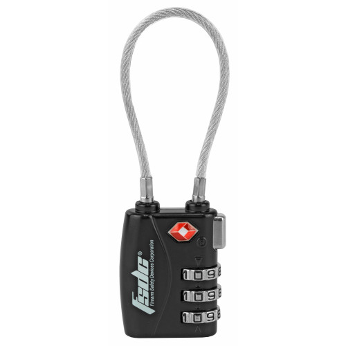 Firearm Safety Devices Corporation FSDC TSA380RCB 3-Dial Combo Cable Lock - Black