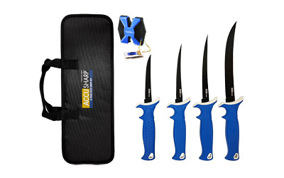 AccuSharp 6-Piece Fillet Knife Set with Sharpener and Carry Case