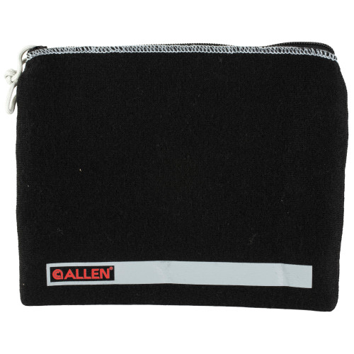 Allen Company Lockable Handgun Storage Pouch – Compact 9x7 inch Fleece Pouch with Lockable Zippers in Black