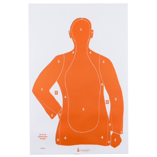 Action Target B-21E Orange Qualification Shooting Target – 100 Pack