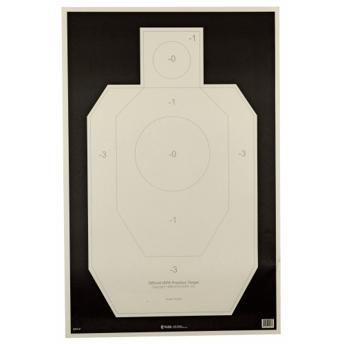 Action Target Officially Licensed IDPA Practice Target - 100 Pack for Shooting and Training
