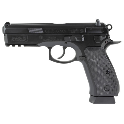 CZ 75 SP-01 Tactical 9mm Semi-Automatic Pistol with 19-Round Capacity - Black Steel Frame