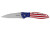 Kershaw Leek 1660USA Folding Knife with American Flag Handle - Assisted Opening, 3-inch Plain Edge Blade