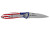 Kershaw Leek 1660USA Folding Knife with American Flag Handle - Assisted Opening, 3-inch Plain Edge Blade