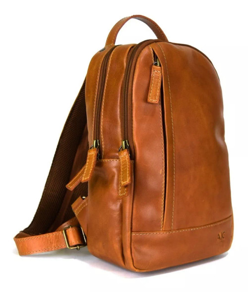 Practical Crossbody Backpack Retro Design 100% leather